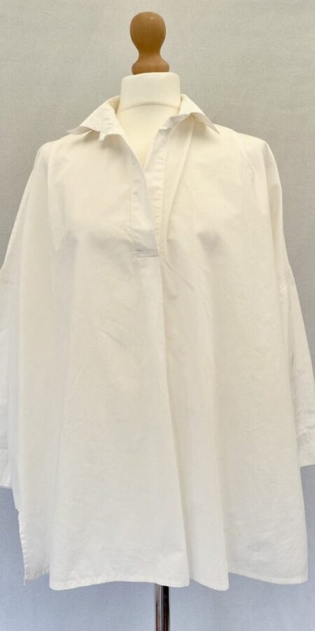 French Connection white cotton over sized loose blouse in size L