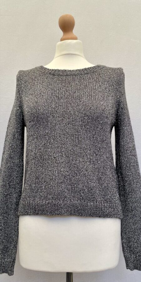 H&M metalic silver and black jumper with long sleeves