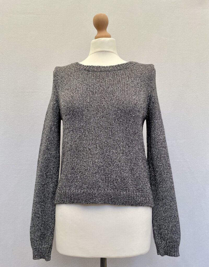 H&M metalic silver and black jumper with long sleeves