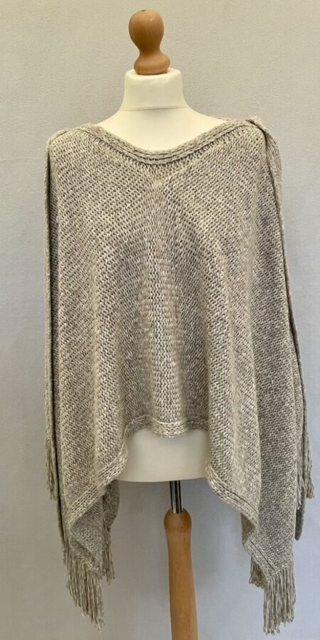 M&S Limited Edition grey chunky knit poncho