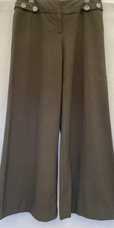 Next black office/work wide leg trousers with zip & hook closure