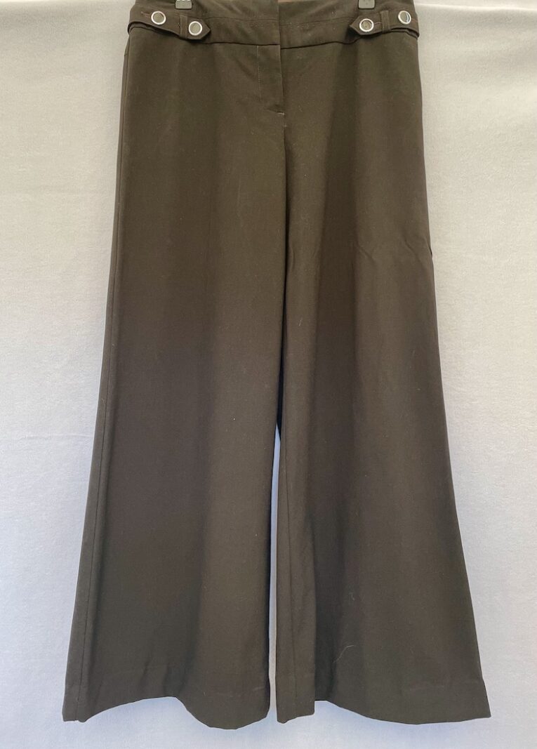 Next black office/work wide leg trousers with zip & hook closure