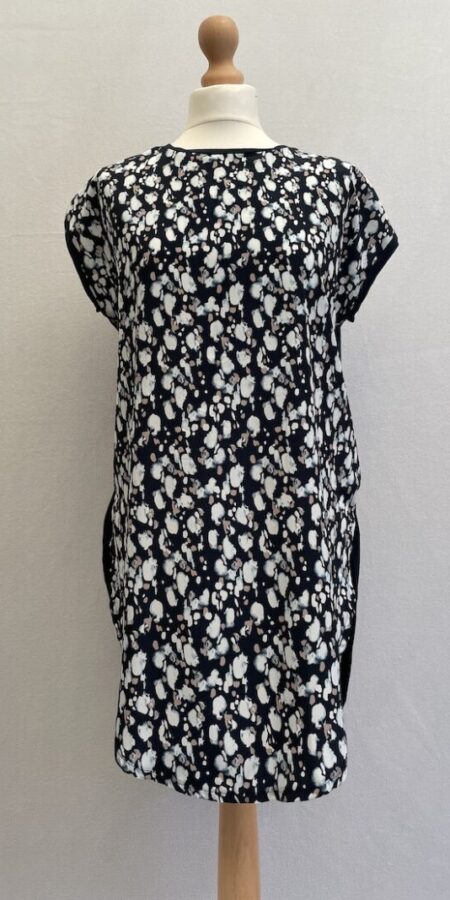 Fantastic condition preloved Next sleeveless long top with navy blue back with patterned chiffon front