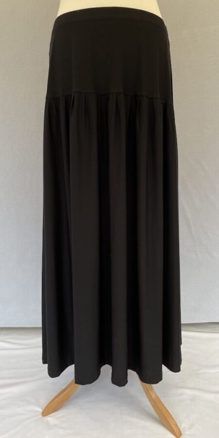 Passion black elastic jersey maxi skirt