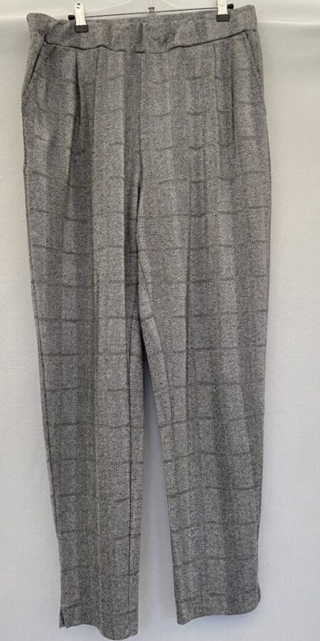 Tu chequered plaid wide leg grey trousers