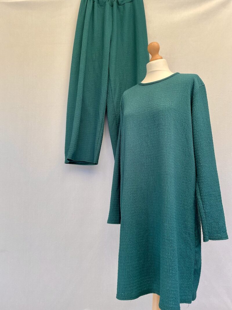 2 piece green tunic and trouser set