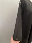 Black abaya with triangle detailing full view