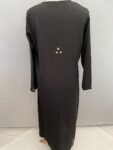 Black abaya with triangle detailing full view