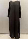 Black abaya with triangle detailing full view