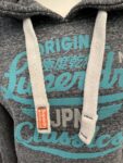 Superdry grey statement hoodie full view