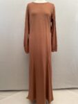 silk route terracotta abaya full view