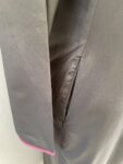 SilkRoute London grey abaya with pink trim full view 2