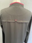 SilkRoute London grey abaya with pink trim full view 2