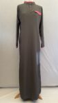 SilkRoute London grey abaya with pink trim full view 2