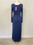 Dark blue jersey maxi dress – full view