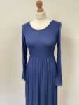 Dark blue jersey maxi dress – full view