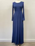 Dark blue jersey maxi dress – full view