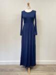 Navy blue jersey long sleeved maxi dress, size xs (fits size 6-8)