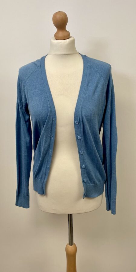 H&M light blue button front cardigan, size S