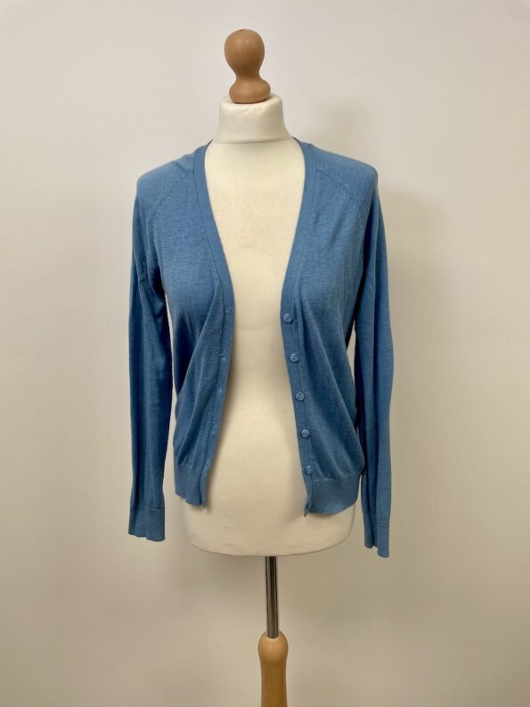H&M light blue button front cardigan, size S