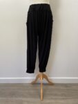 Harem trousers black with sequin pockets – full view