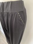 Harem trousers black with sequin pockets – full view