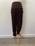 Brown harem pants, two pockets, new, fits size 8-12