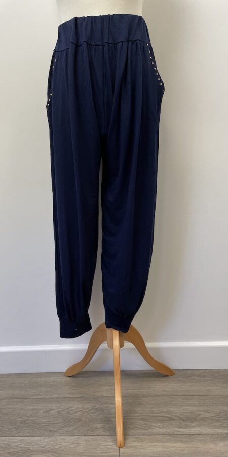 New dark blue harem pants, fits size 8-12