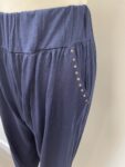 Harem trousers dark blue with sequin pockets – full view
