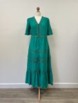 Next green dress with pretty lace detailing, size 6