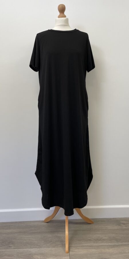 Black long t-shirt dress, size M