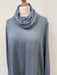 Seraphine light blue roll neck nursing top – full view
