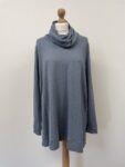 Seraphine light blue roll neck nursing top – full view