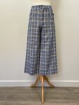 Zara blue check wide leg trousers, size M