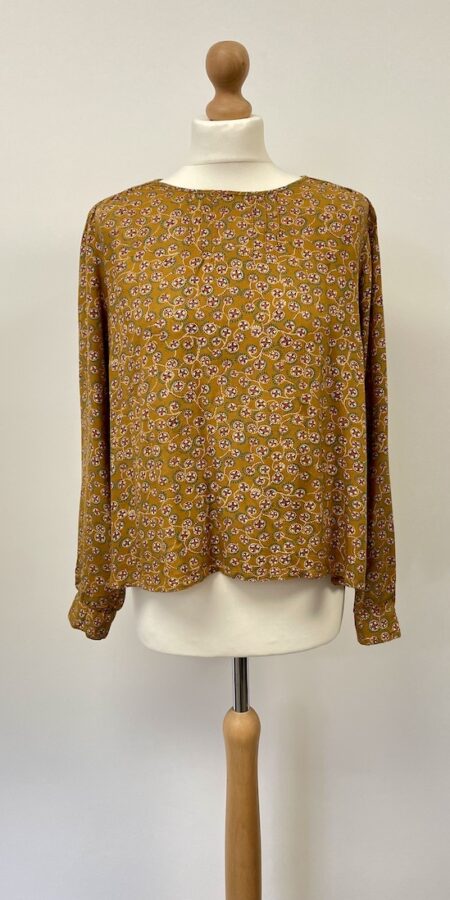Mustard yellow pattern blouse