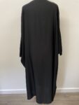 Black abaya with chevron silver gems – full view
