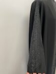 Black abaya with chevron silver gems – full view