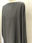 Black abaya with chevron silver gems – full view