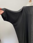 Black abaya with chevron silver gems – full view