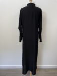 Black abaya with chiffon front layer – full view