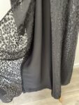 Black abaya with chiffon front layer – full view