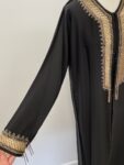Black abaya with gold embroidery – full view