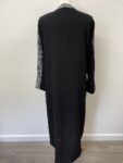 Black abaya with silver embroidery – full view