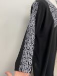 Black abaya with silver embroidery – full view
