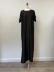 Black plain short sleeved long under abaya dress
