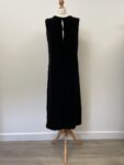 Black velvet open front overwrap – full view