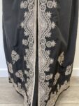 Bon Bon black maxi skirt beige embroidery – full view