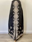 Bon Bon black maxi skirt beige embroidery – full view