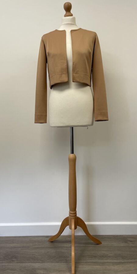 Boohoo new with tag beige/brown long sleeved open front bolero jacket