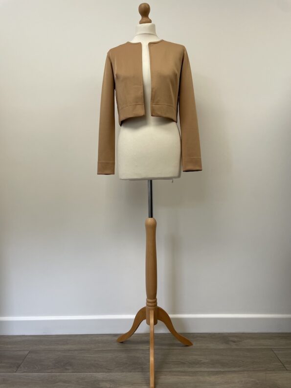 Boohoo new with tag beige/brown long sleeved open front bolero jacket